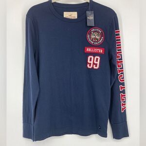 NWT Hollister “Southern California “ Navy Blue Cotton Shirt Size XS